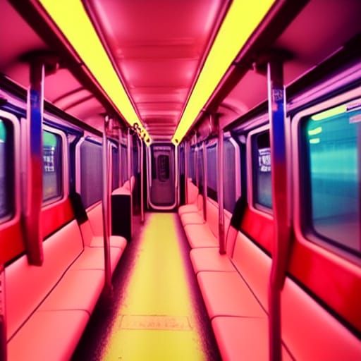 Cyberpunk Subway Car Conveying Great Fear