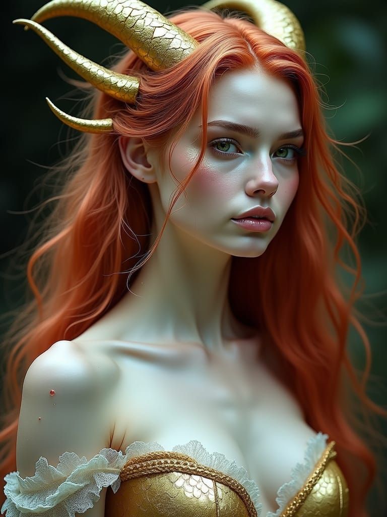 Mystical Dragon-Human Siren