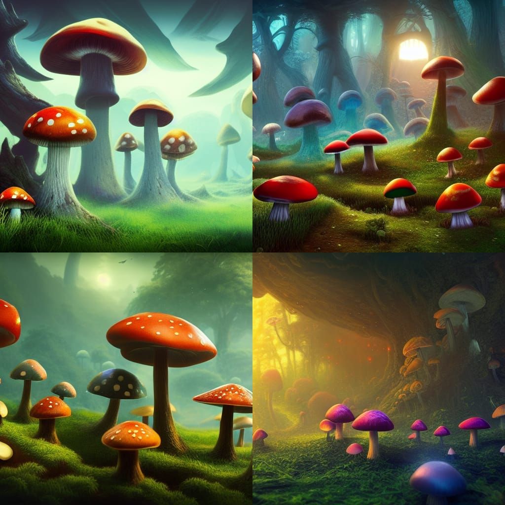 Fantastical Mushroom Planet Concept Art