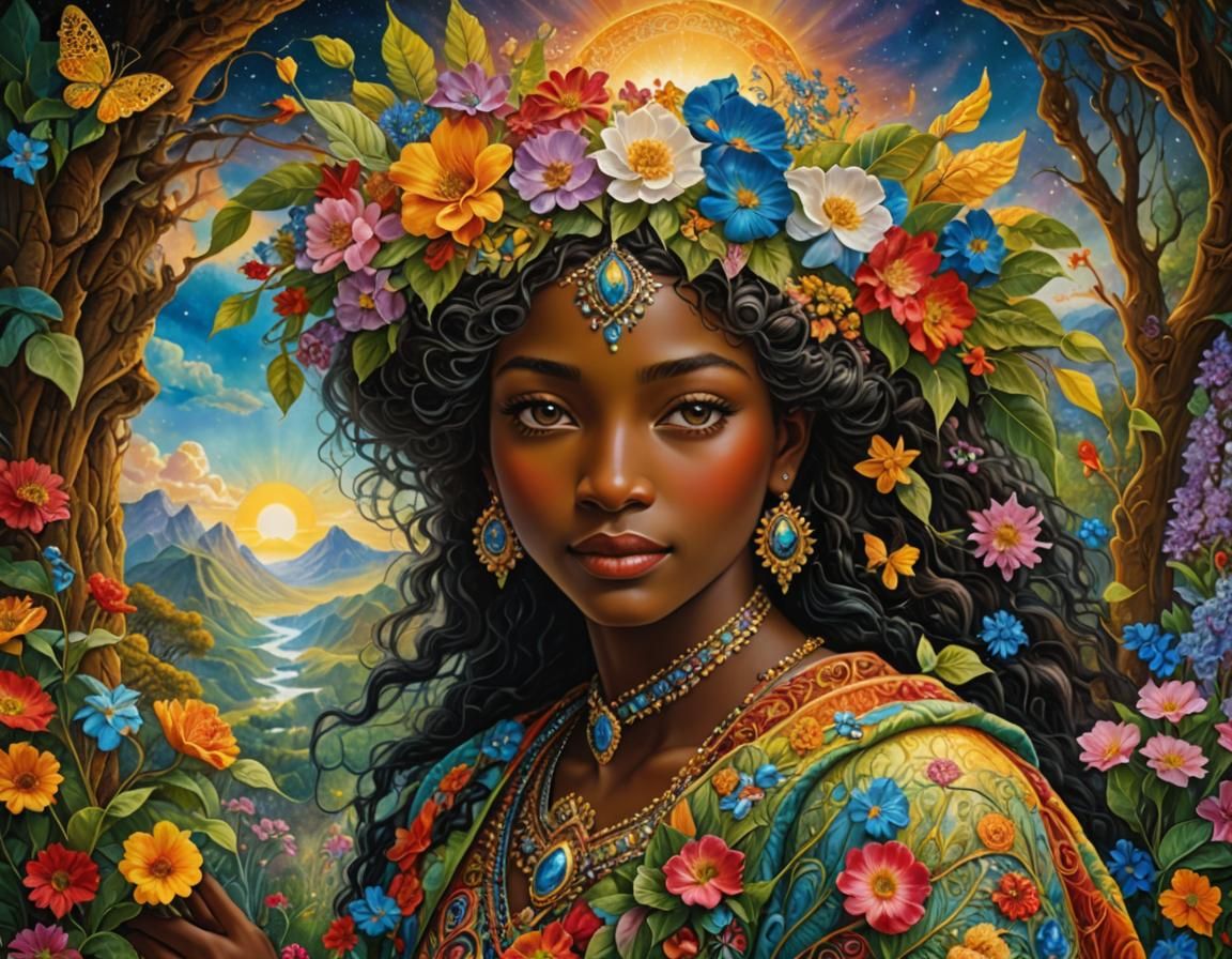 Radiant Portrait in Wall-Inspired Surrealism