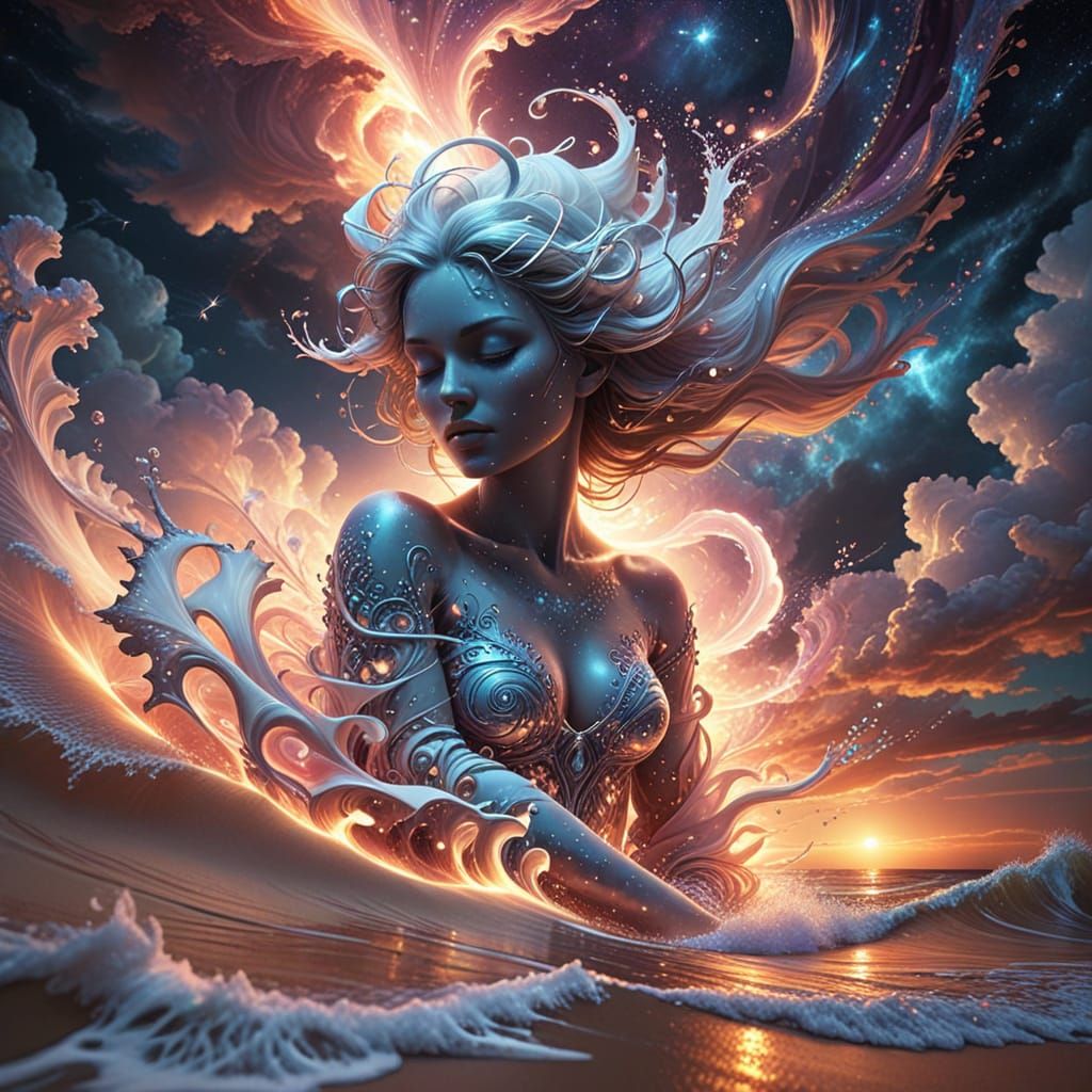 Cosmic Rose Portal in Stormy Skies