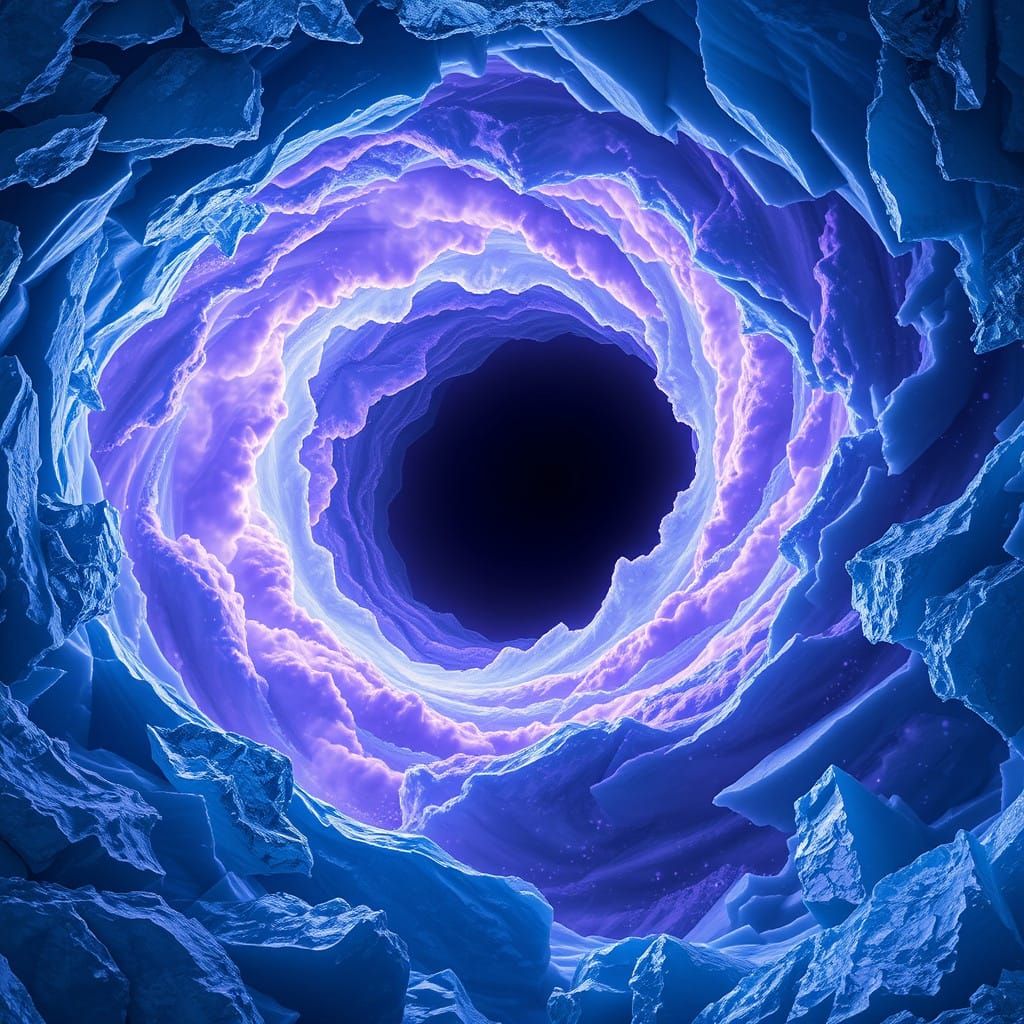 Swirling Icy Black Hole in Cosmic Whirlpool with Radiant Pur...