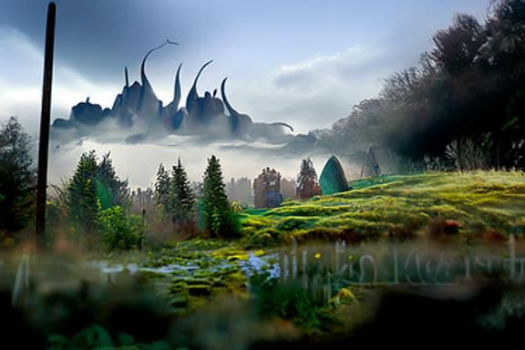 Morning in a fantasy land of monsters and terrible, beautifu...