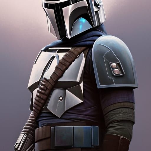 The Mandalorian and Bo-Katan Portrait in Digital Art Style
