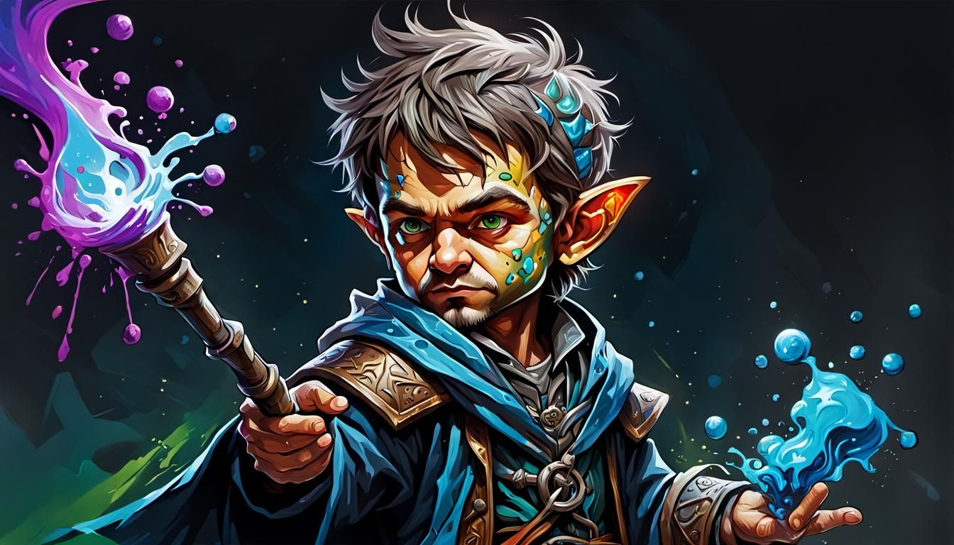 Halfling Wild Mage Sorcerer Graffiti Art