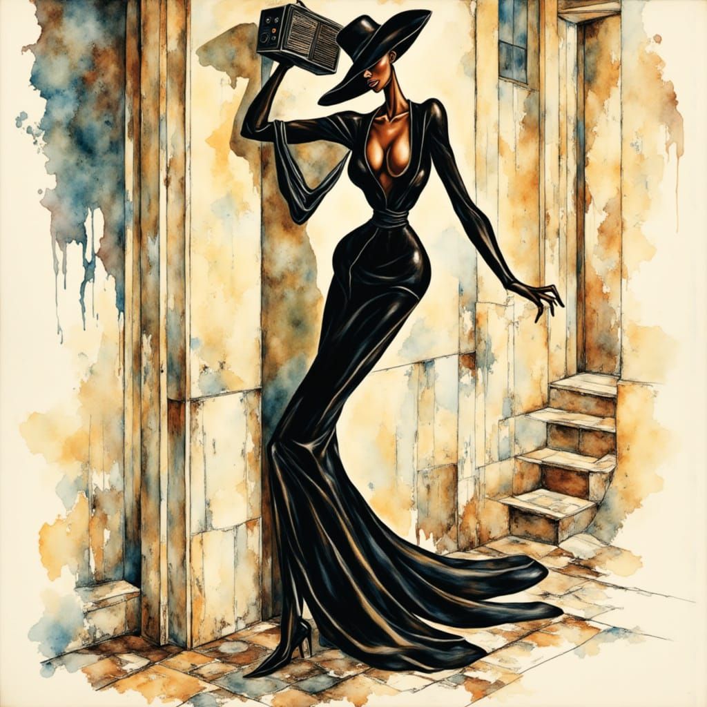 Art Deco Glamour: Triadic Colors, Splatterpunk Style