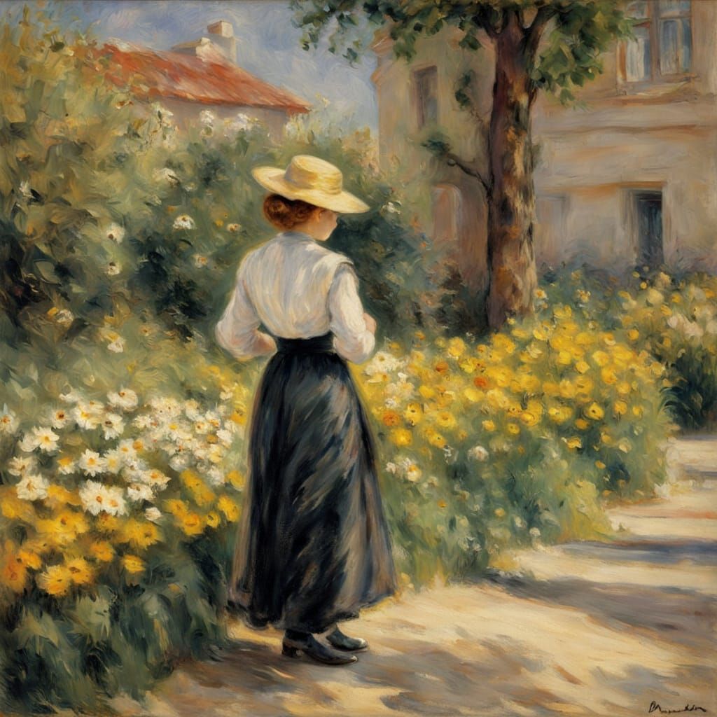 Vibrant Daisies Thrive Amidst Urban Decay in Impressionist M...