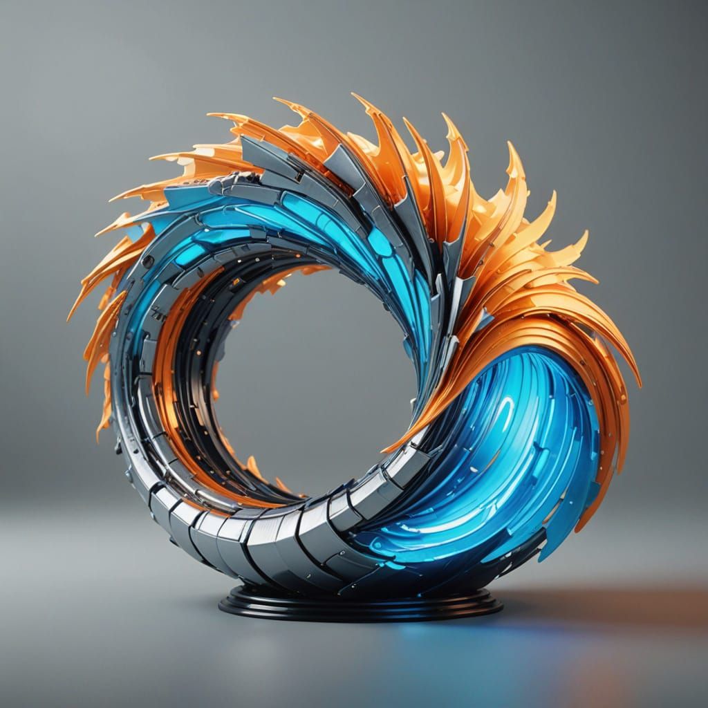 Hyper-Realistic Electromagnetic Wave Sculpture in Electric B...