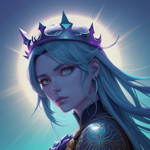 Mystical Crown Floating with Ethereal Glow, Digital Art