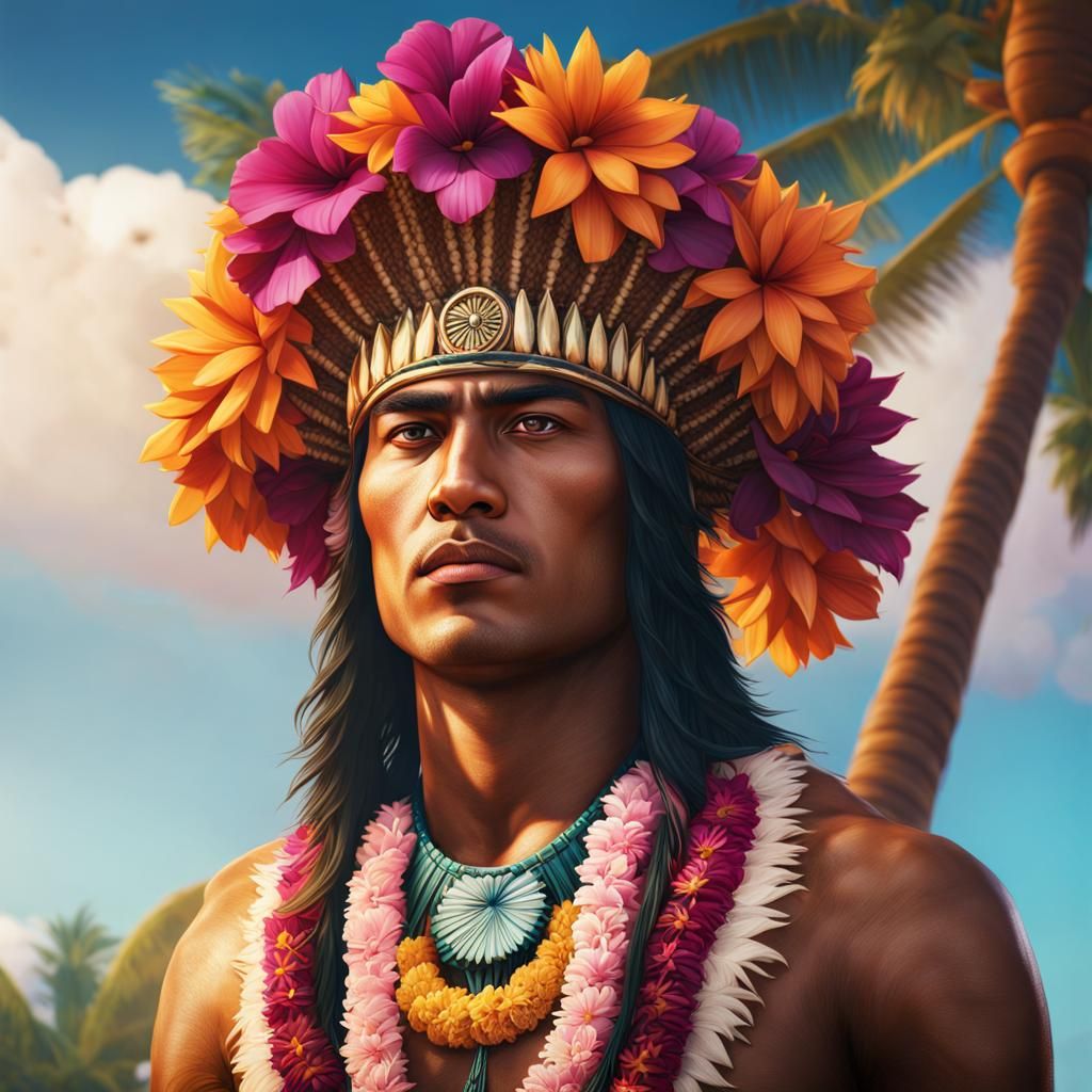 Young Chief Portrait in Hyperrealistic Fantasy Style