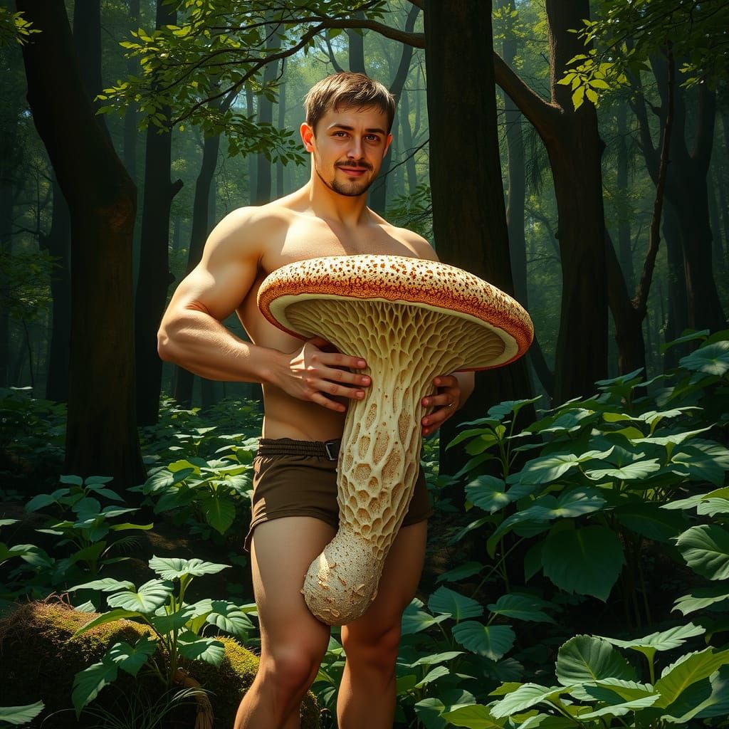 Sensual Forest Encounter with a Majestic Fungus