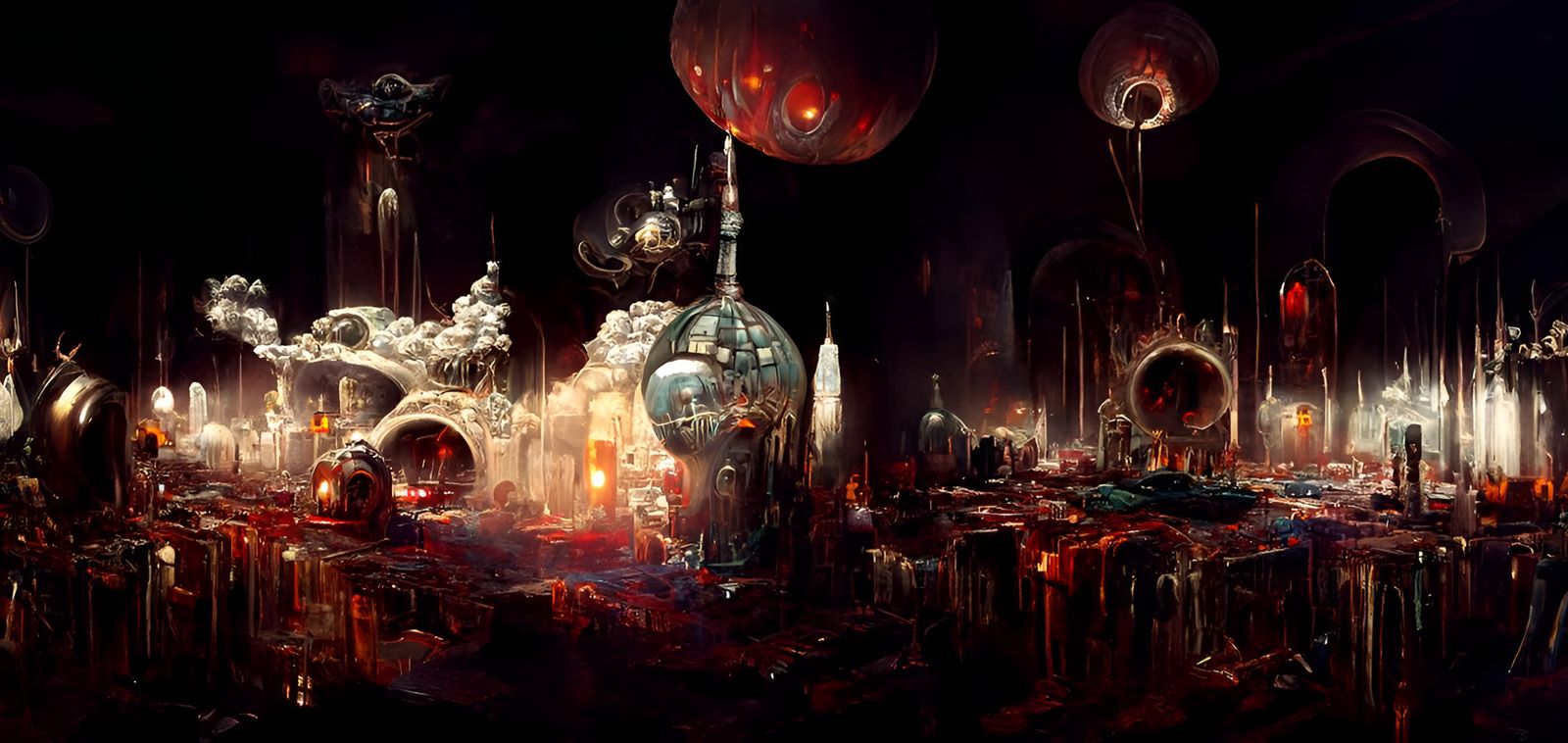 Dieselpunk Hellscape in Film Noir Style