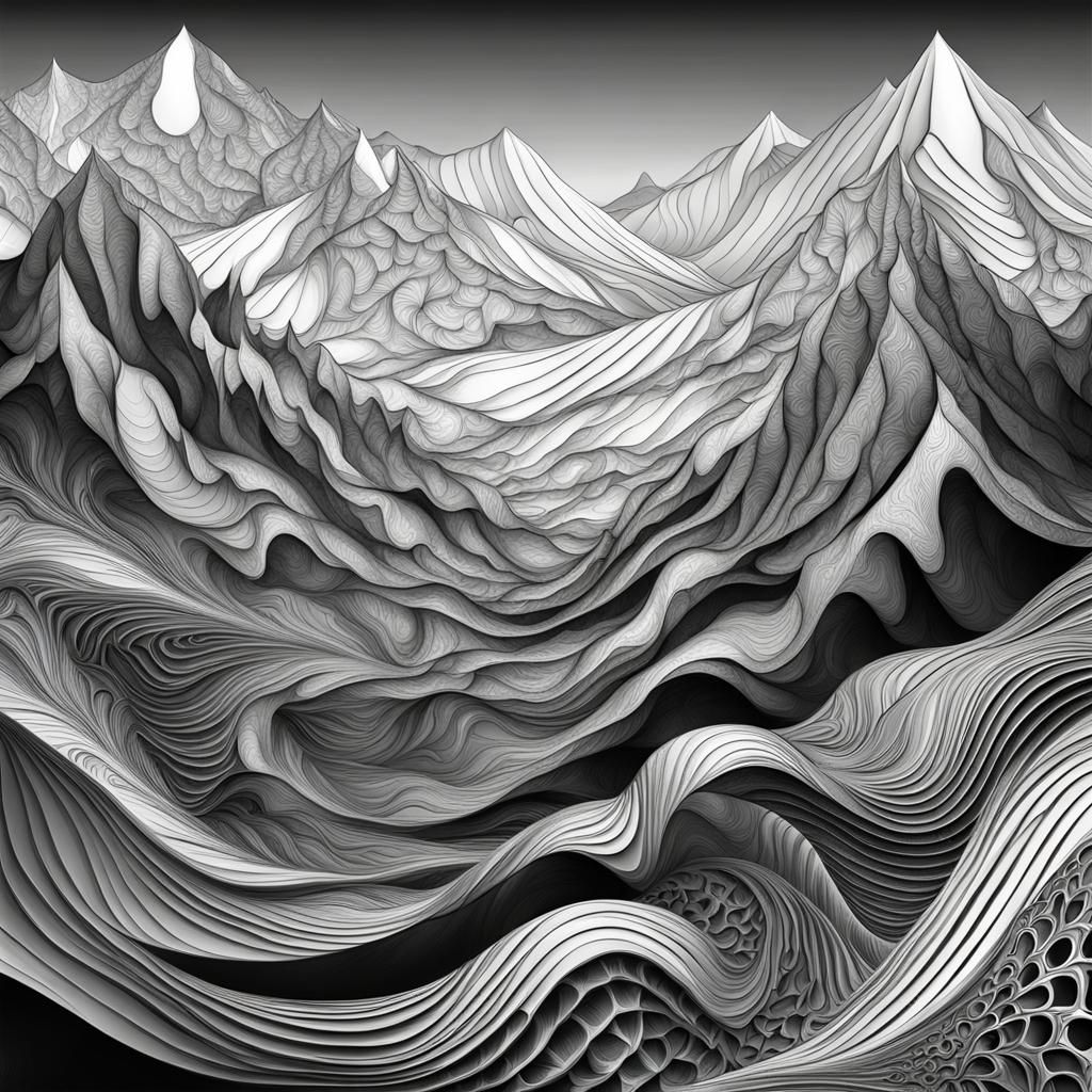 Abstract Dance in Fractal Mountains