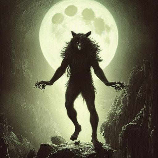 Werewolf Transformation Under the Full Moon