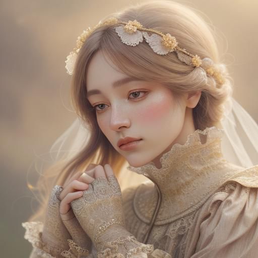 Close-Up Digital Painting of a Small Woman