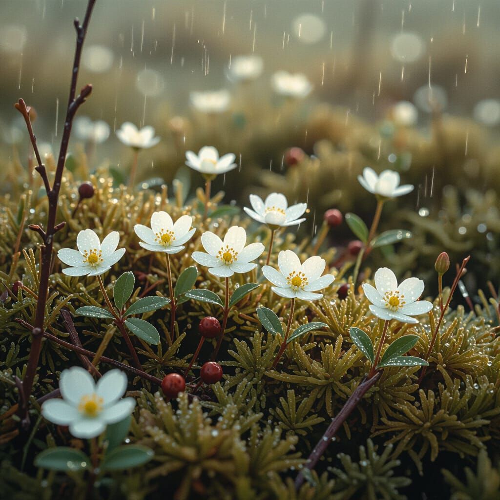 Dew-Kissed Wildflowers in Serene Pasture, Cinematic Style