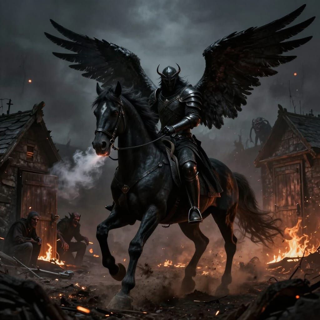 Dark Angel Rides Through Fiery Desolation