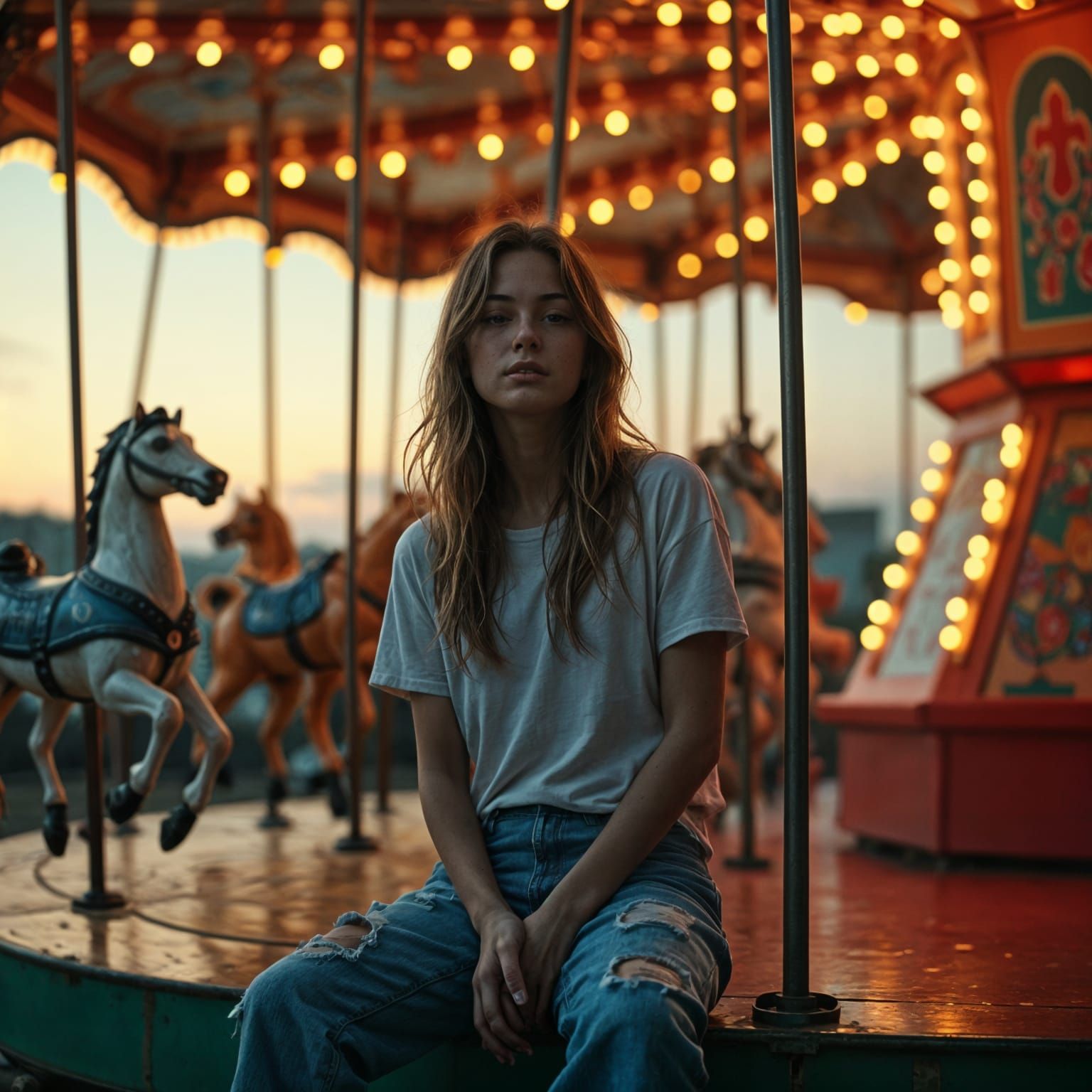 Melancholic Carousel: A Surreal AI Interpretation