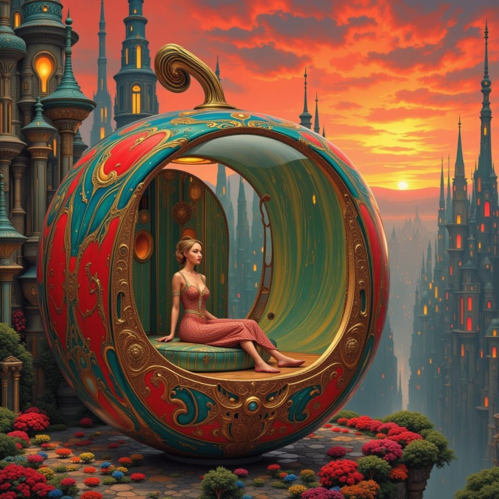 Woman in Apple House Watches Surreal Black Rain