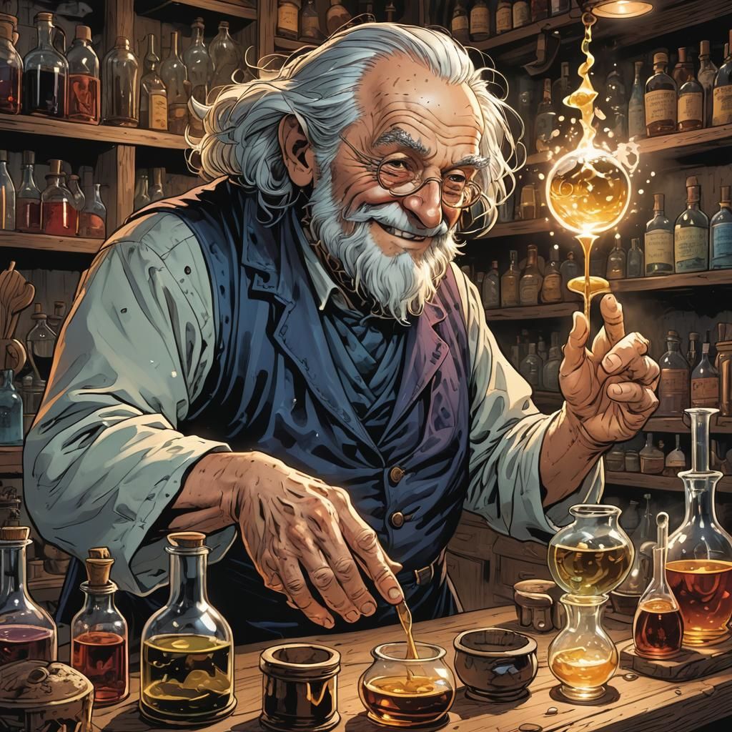 Alchemist's Smile: A Comic Book Art Potion