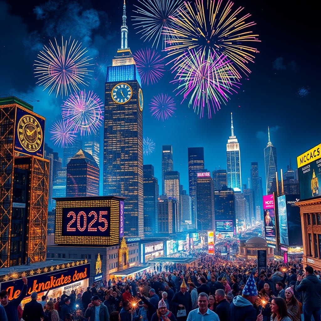 New Year's Eve Cityscape Illuminations