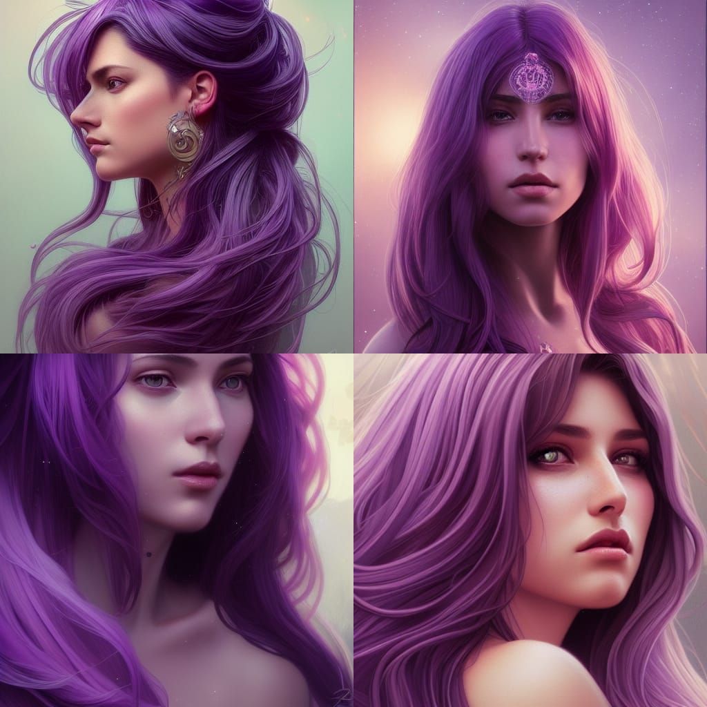 Romantic Woman with Crystals in Hyperdetailed Art