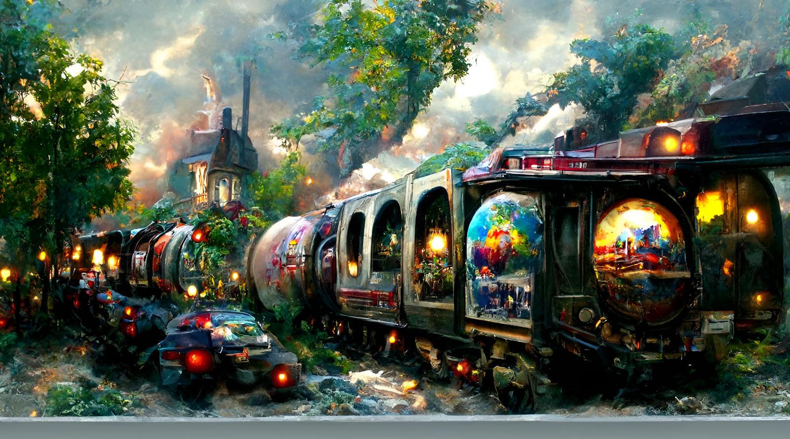 London Underground Scene in an Impressionistic Style