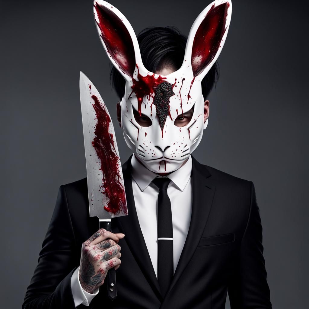 Jungkook-Inspired Hyperrealistic 3D Render of Killer in Bunn...