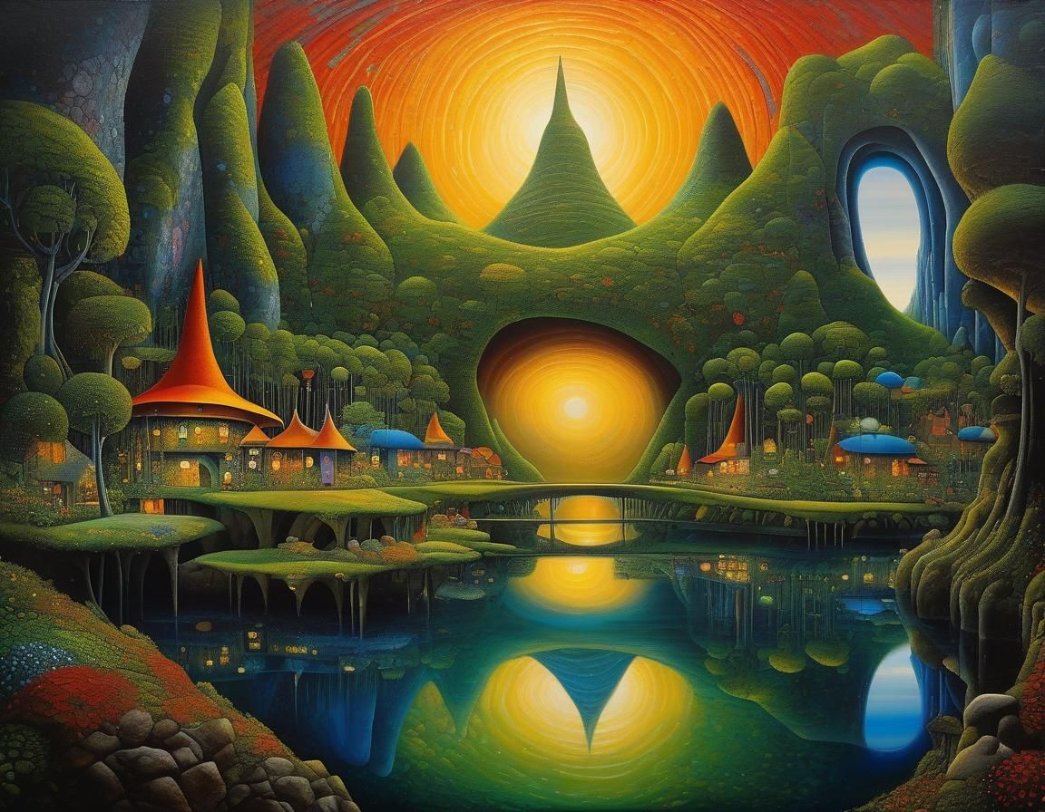 Mystic Cat in Dark Fantasy Art Nouveau Style