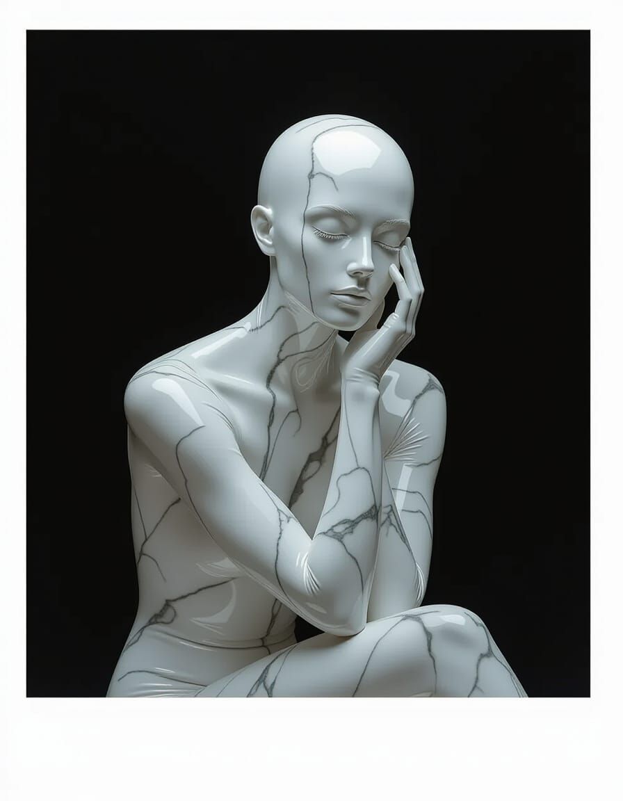 Marble Humanoid Portrait in Photorealistic Style