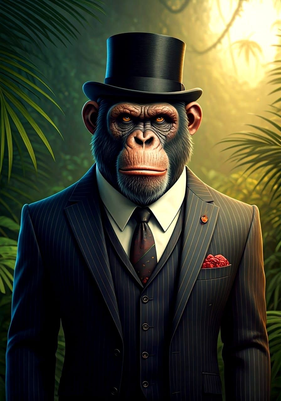 A Humorous Ape with an Air of Superiority