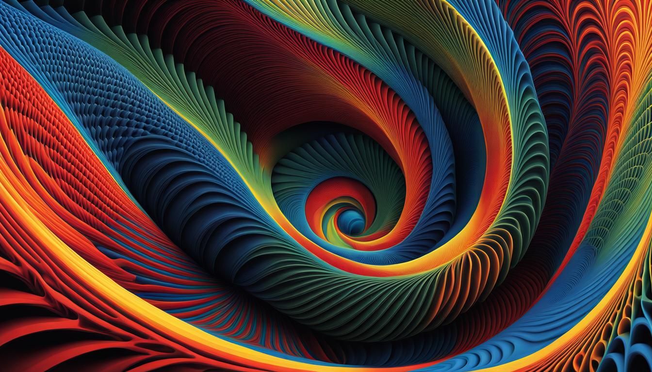 Hyperdetailed Primary Color Optical Illusion in 3D