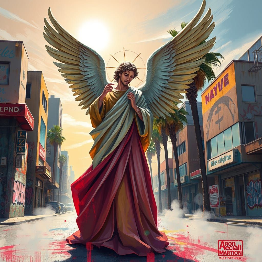 Angel Gabriel Announces the Birth of Jesus in a Vibrant Holl...