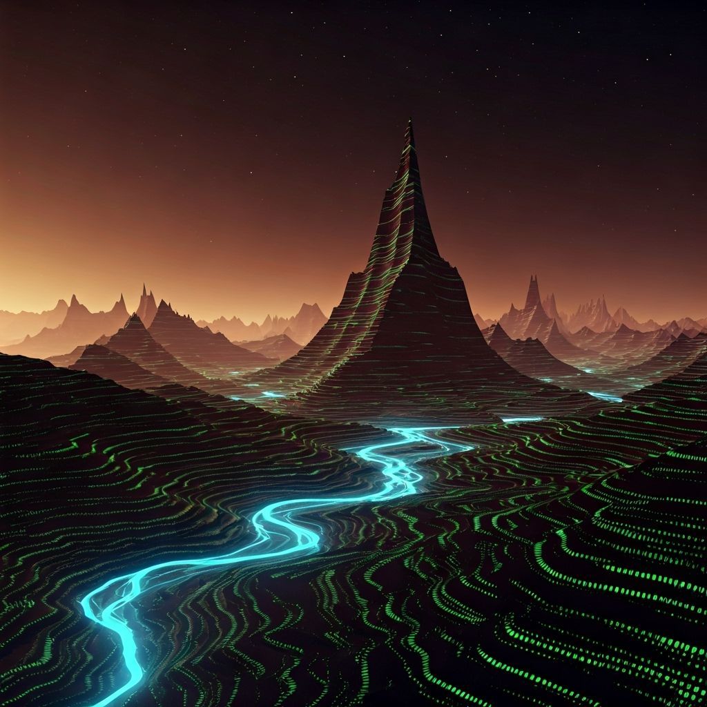 Martian Landscape Formed From Binary Code