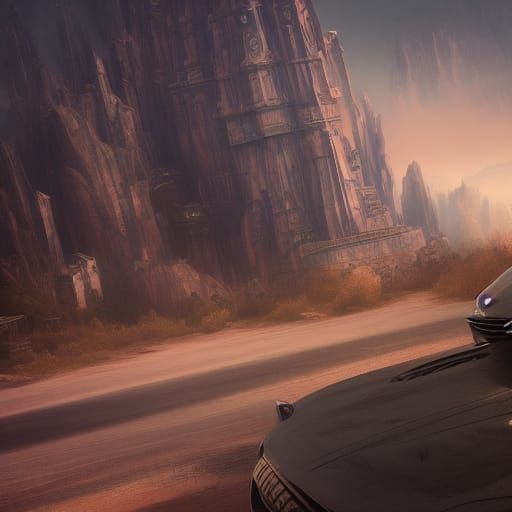 Detailed Matte Painting of Cars in Unreal Engine