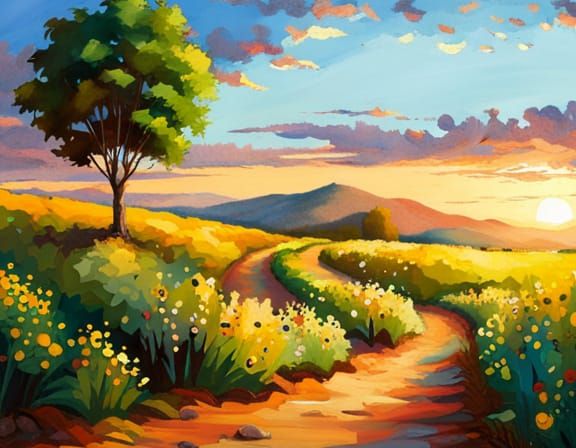 Triceratops in Lush Greenery, Digital Art