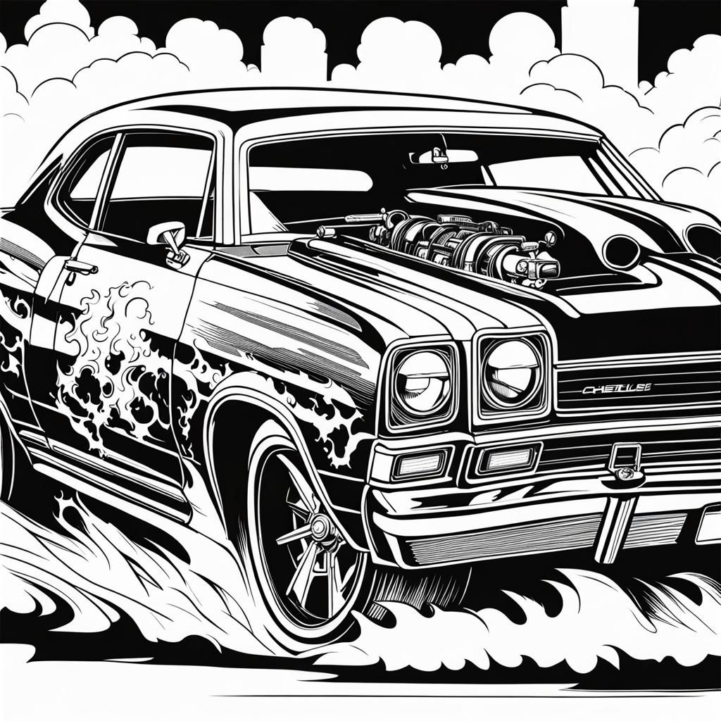 1970 Chevelle Hot Rod Coloring Sheet