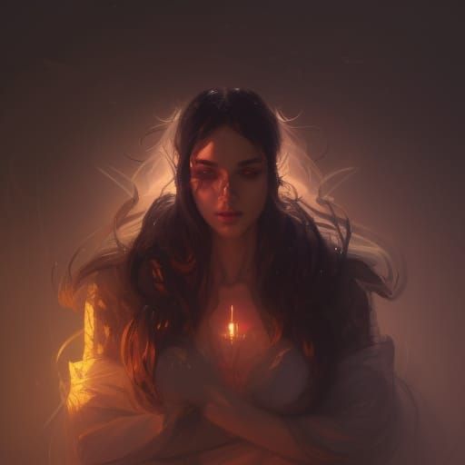 Neon Necromancer Portrait in Dark Fantasy Style