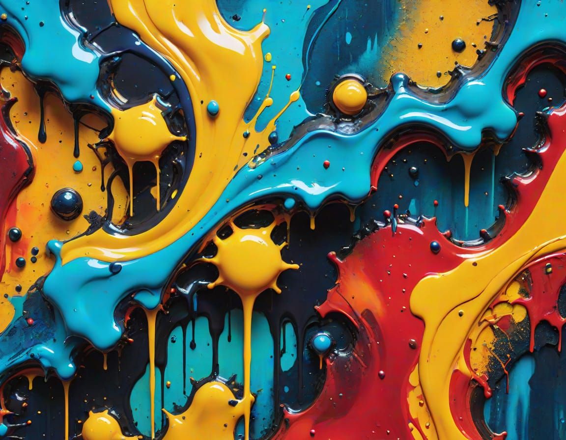 Surreal Mixed Media Art with Vibrant Colors