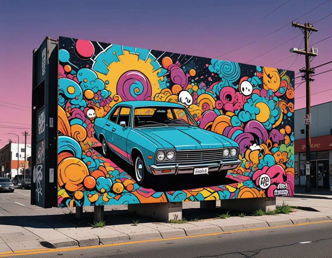 Vibrant Roadside Billboards with a Touch of Surrealism