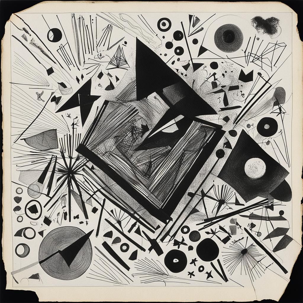 Rayograph of Abstract Objects in Black and White