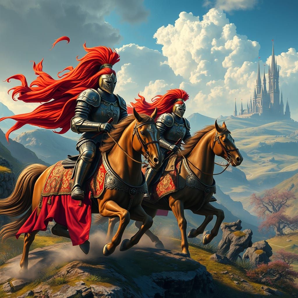 Knights Ride Majestically Through a Fantastical Realm