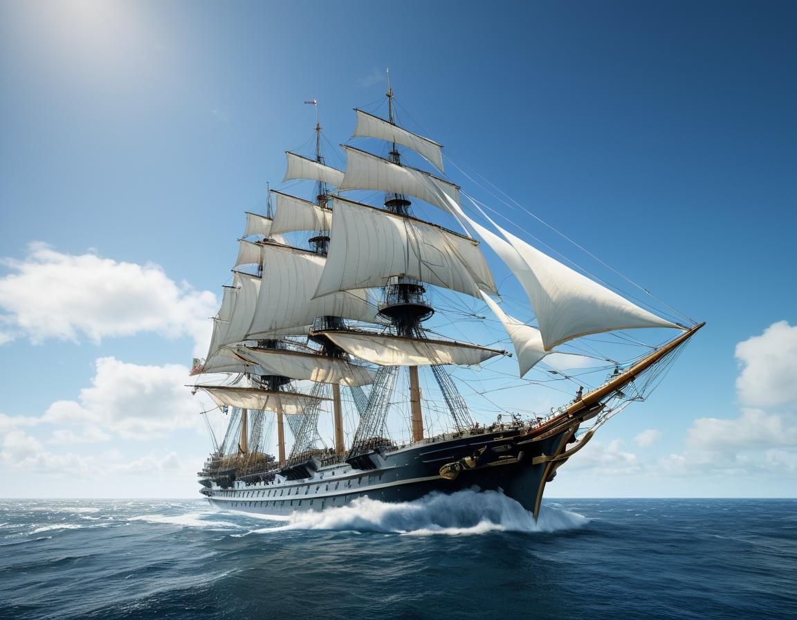 HMS Sovereign of the Seas Glides on the Ocean