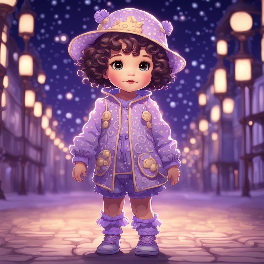 Chibi Puerto Rican Girl in Giraffe Costume