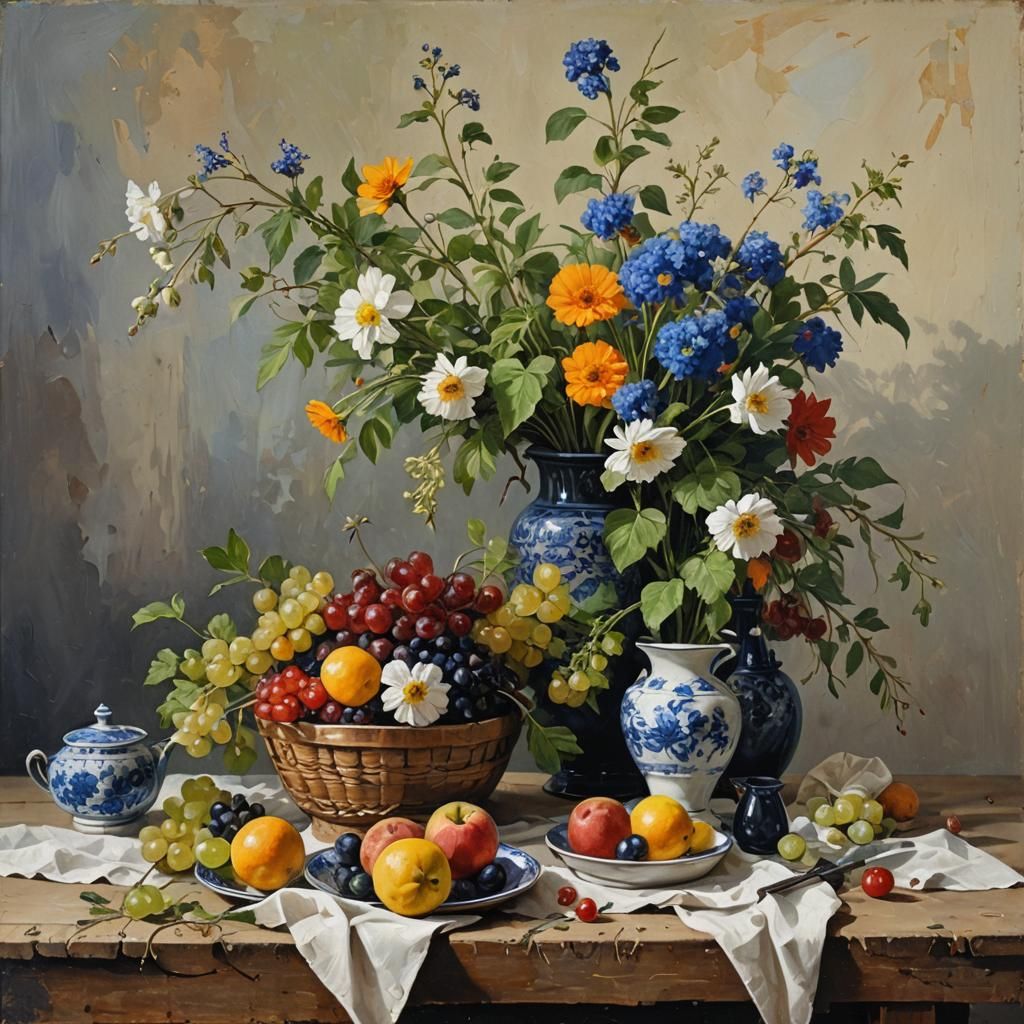Classic Still Life in the Style of Russian Art