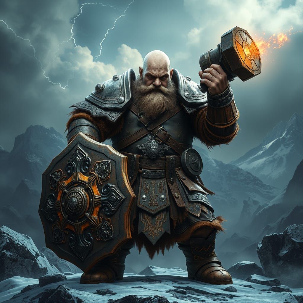 Dwarf Paladin of the Elements: Battle-Ready and Radiant