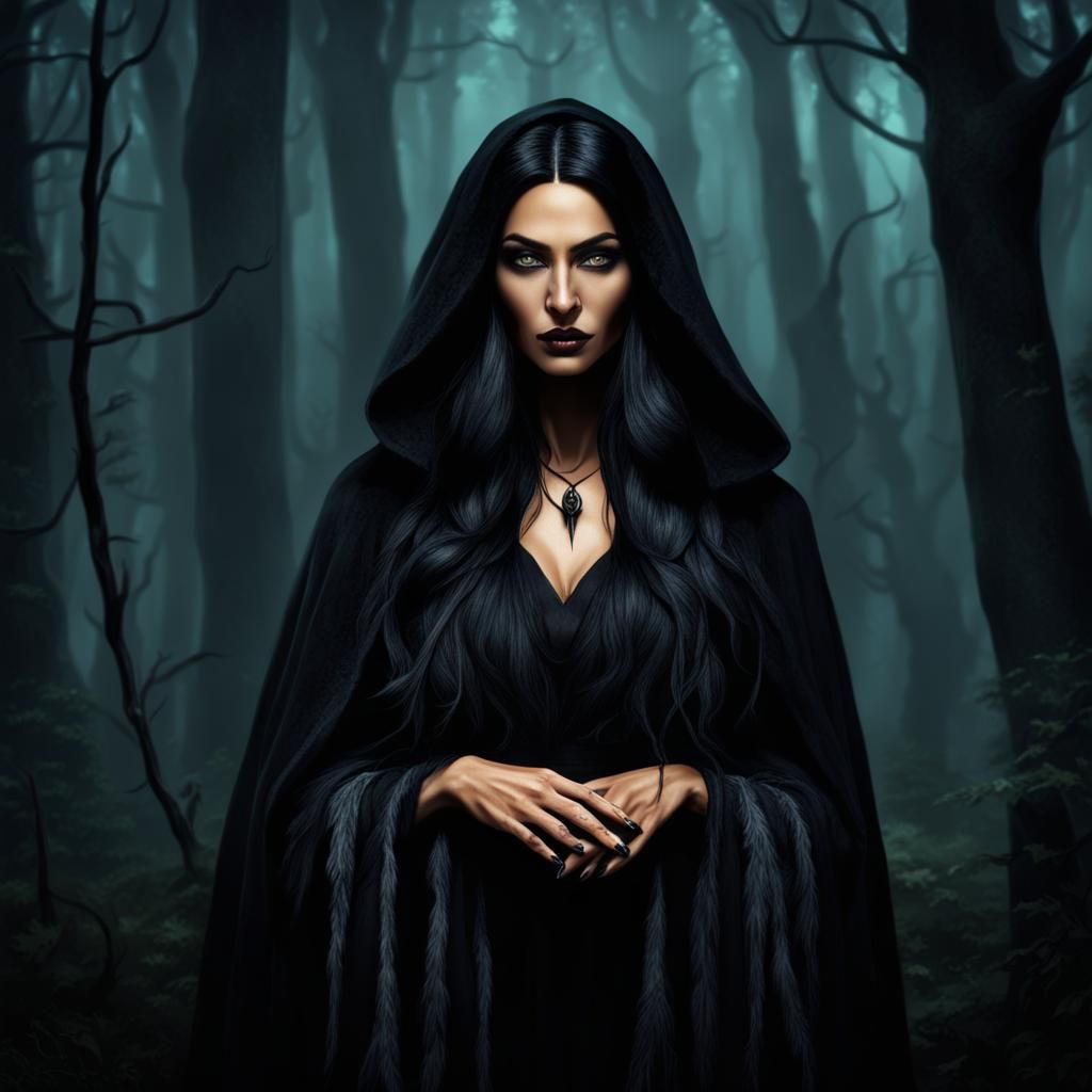 Enchanting Forest Witch in Realistic Fantasy Style