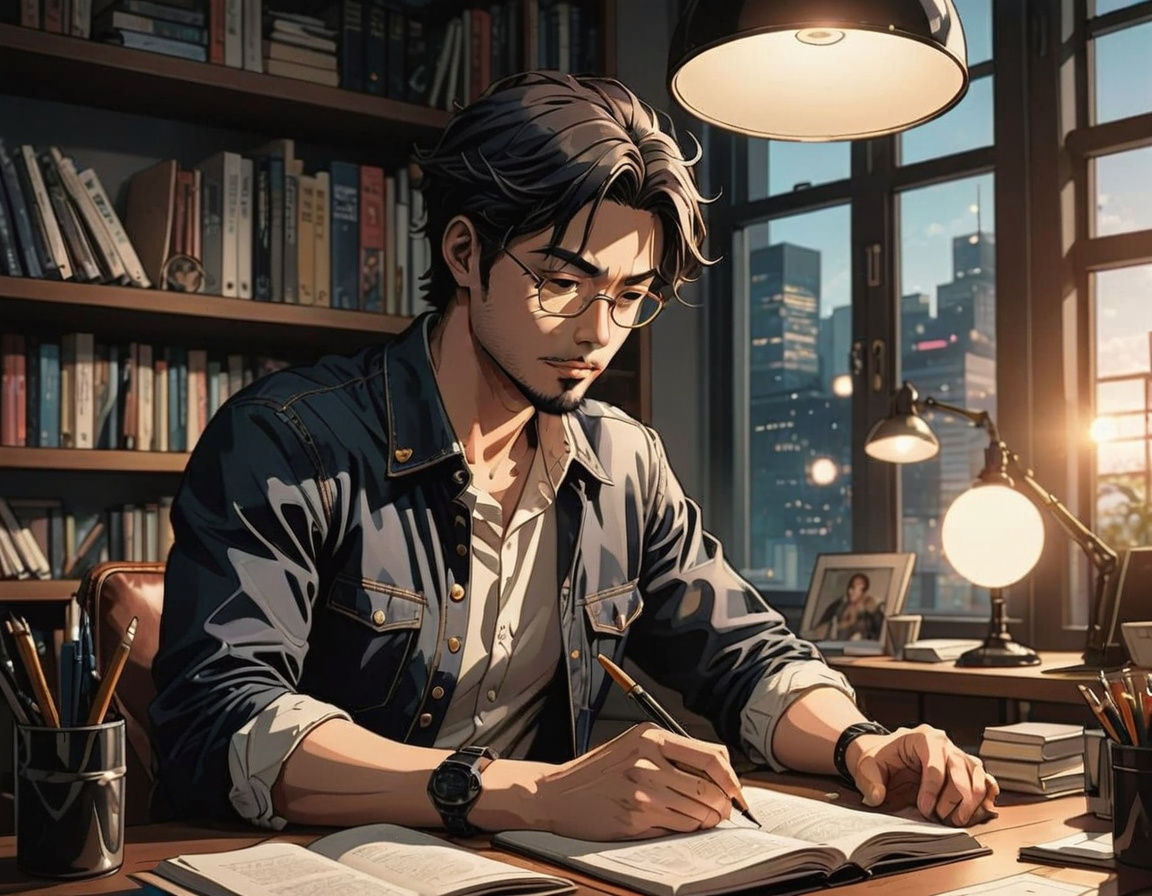 Frigid Urban Intellectual in Thoughtful Repose