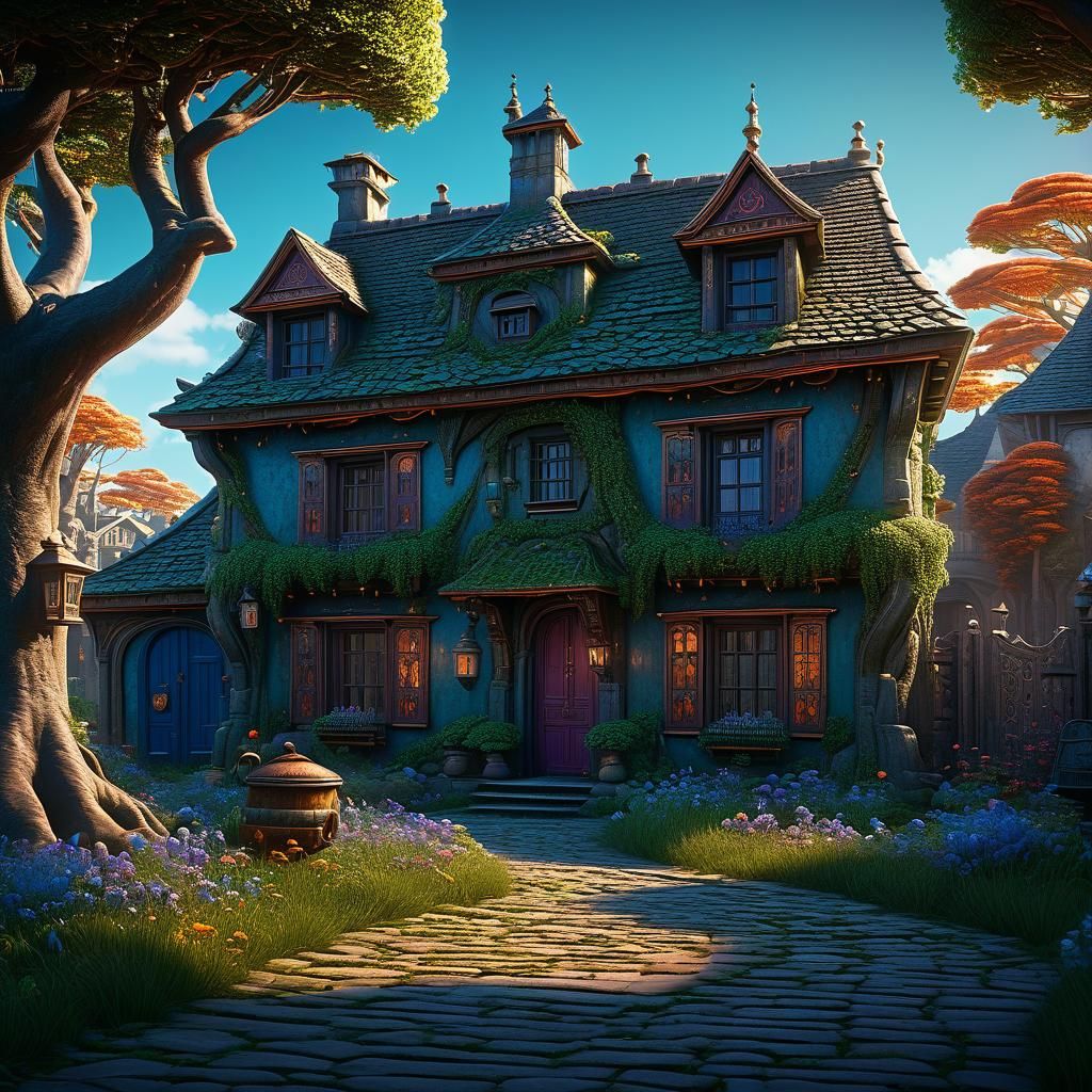 Magical House in a Fantastical Landscape