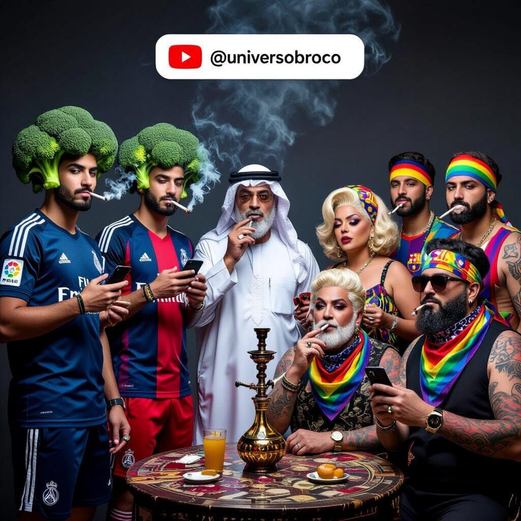 Street Art Style: Men with Broccoli Hair & LGTBI+ Gang